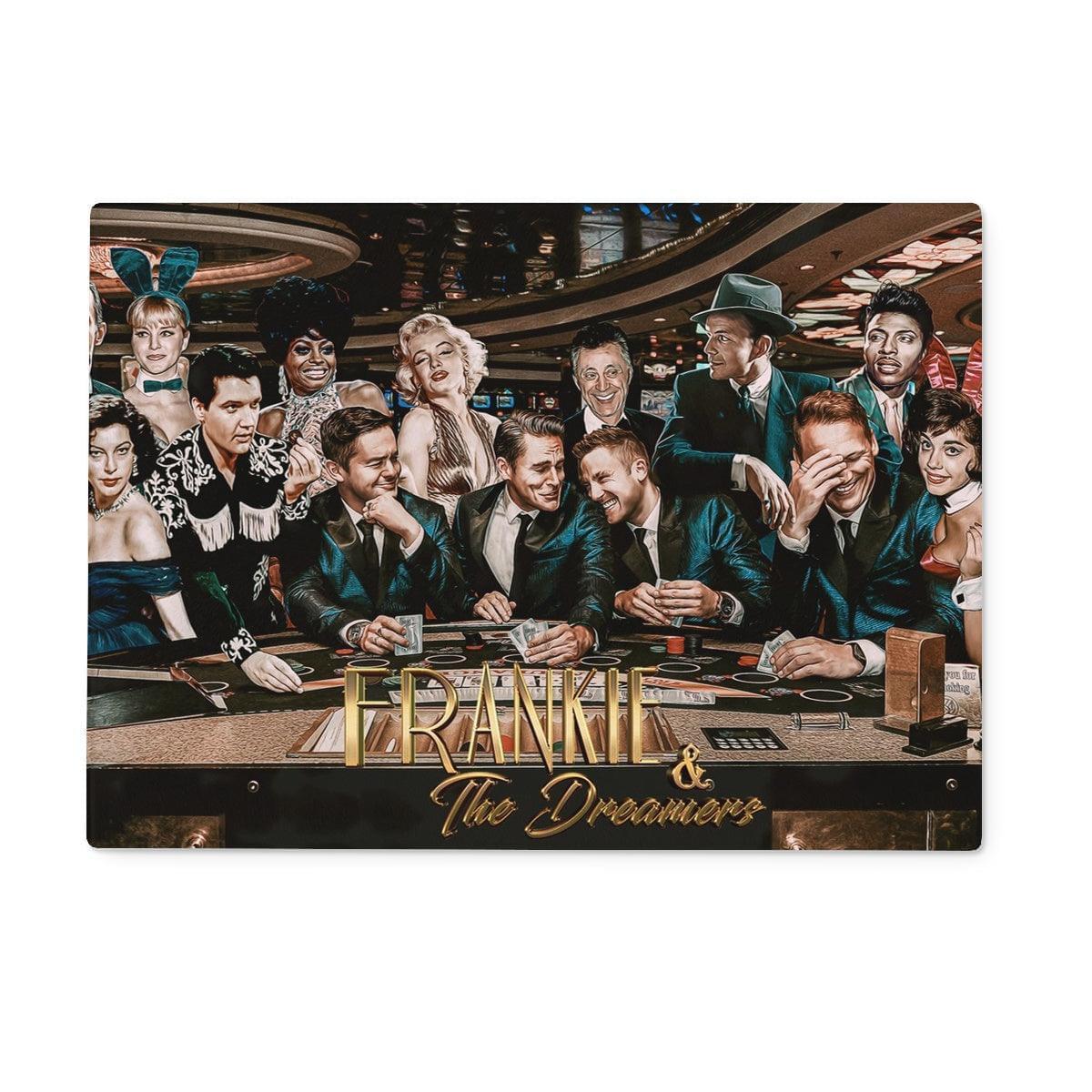 Frankie And The Dreamers Casino 2 Glass Chopping Board | Homeware 15"x11" Rectangular
