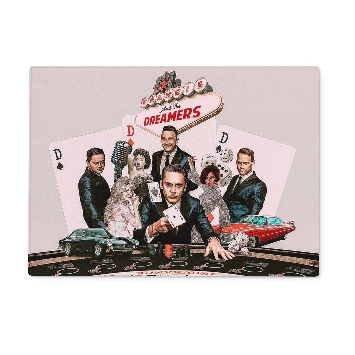 Frankie And The Dreamers Casino Glass Chopping Board | Homeware 15"x11" Rectangular